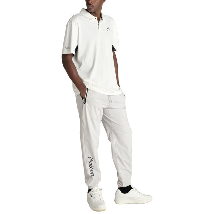 Malbon Performance Pique Golf Polo White/Black