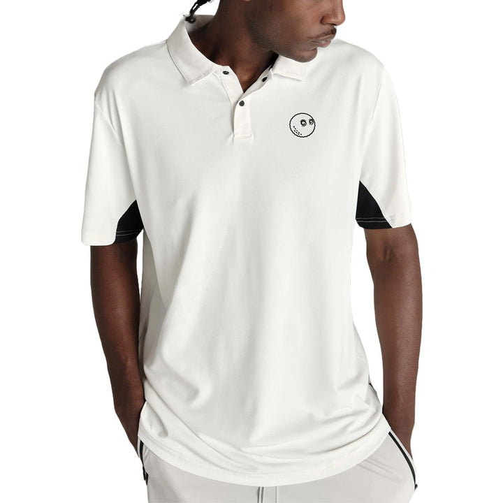 Malbon Performance Pique Golf Polo White/Black