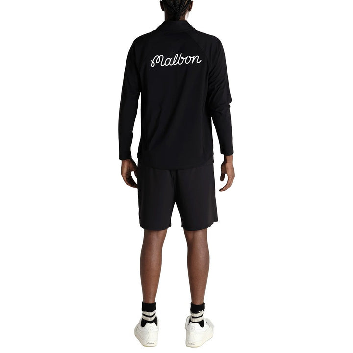 Malbon Performance Raglan Quarter Zip Golf Pullover Black