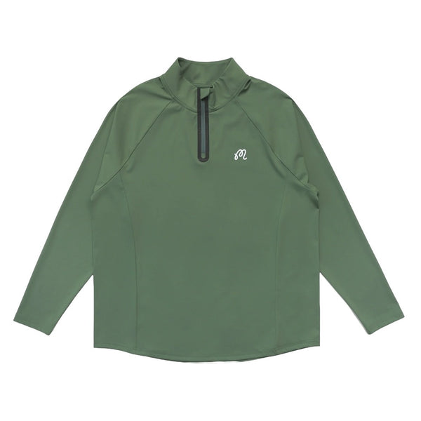 Malbon Performance Raglan Quarter Zip Golf Pullover Forest
