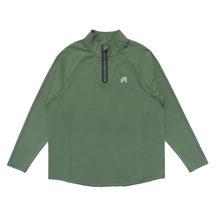 Malbon Performance Raglan Quarter Zip Golf Pullover Forest