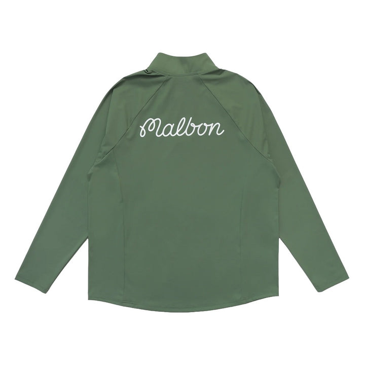 Malbon Performance Raglan Quarter Zip Golf Pullover Forest