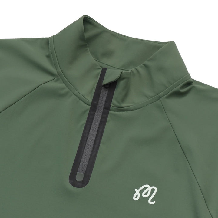 Malbon Performance Raglan Quarter Zip Golf Pullover Forest