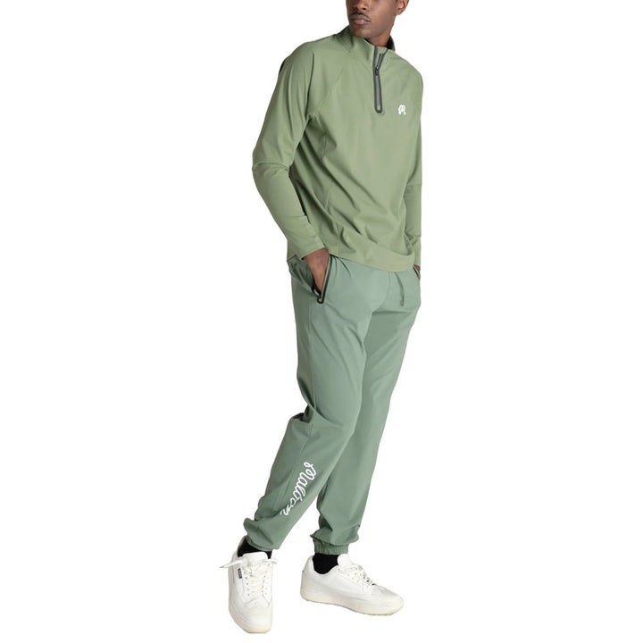 Malbon Performance Raglan Quarter Zip Golf Pullover Forest