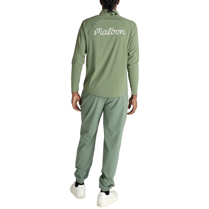 Malbon Performance Raglan Quarter Zip Golf Pullover Forest