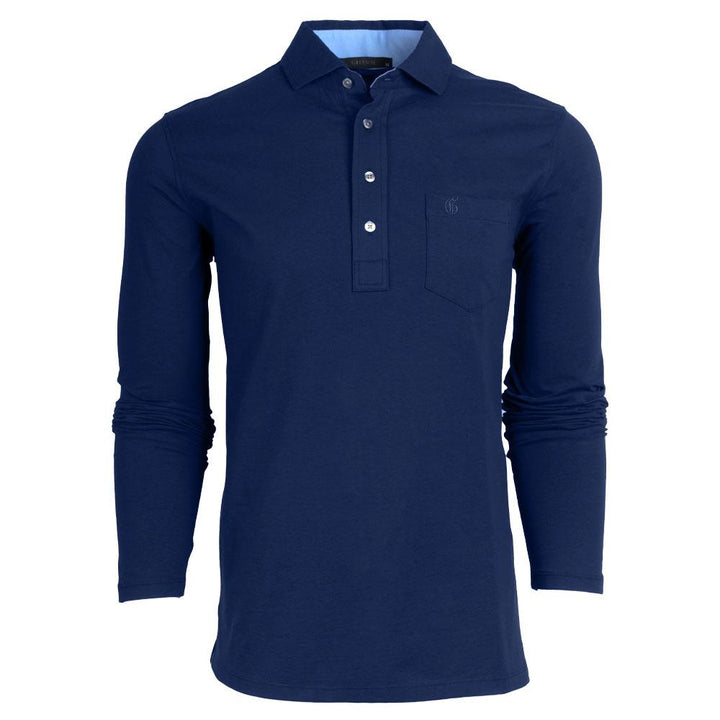 Greyson Spirit Longsleeve Golf Polo Maltese Blue - FA24 Men