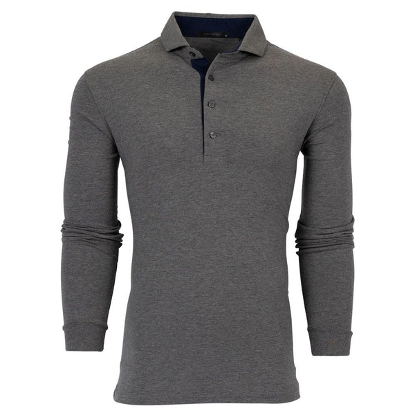 Greyson Apache II Longsleeve Golf Polo Smoke Heather - FA24 Men