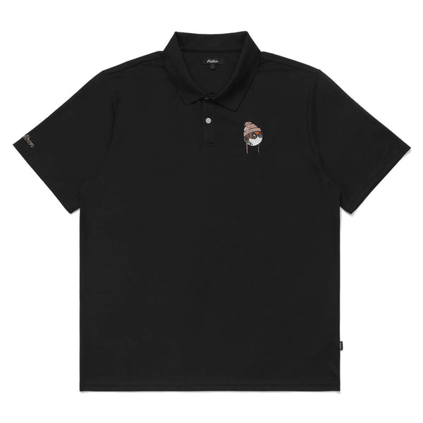 Malbon Glacier Buckets Performance Pique Golf Polo Black