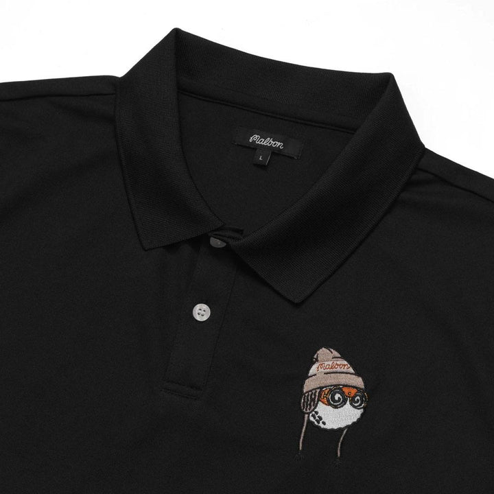 Malbon Glacier Buckets Performance Pique Golf Polo Black