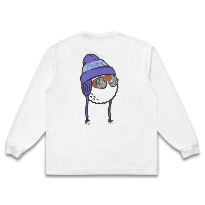 Malbon Glacier Buckets Longsleeve Golf T-Shirt White