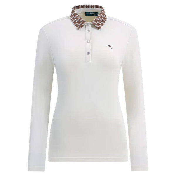 Chervo Affine Longsleeve Golf Polo Beige - FW24 Women