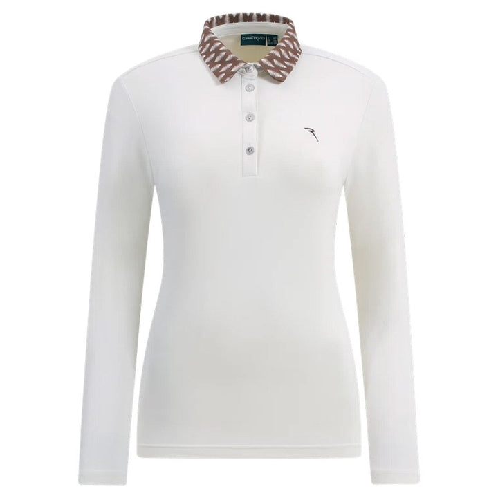 Chervo Affine Longsleeve Golf Polo Beige - FW24 Women