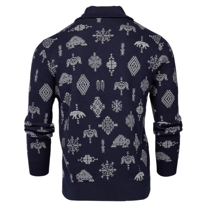 Greyson Norwegian Shawl Golf Sweater Maltese Blue - FA24 Men
