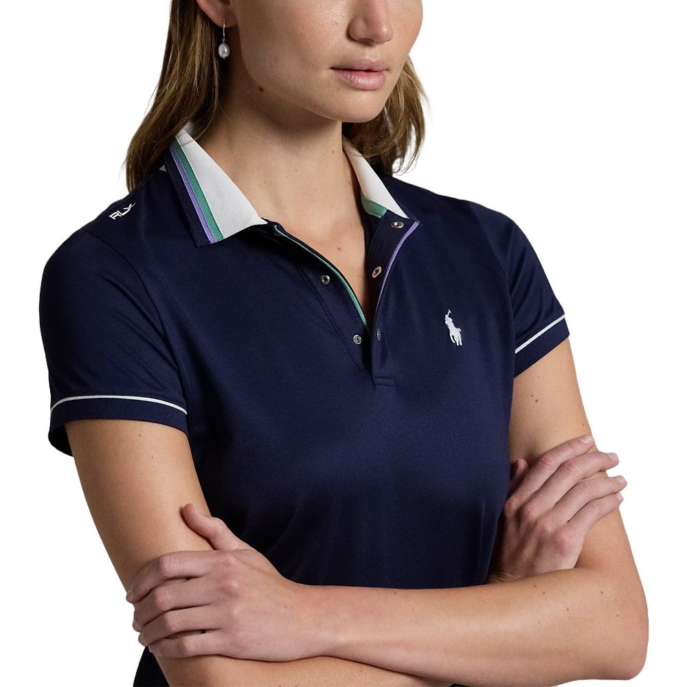 Ralph Lauren Tour Pique Val Golf Polo Ceramic Refined Navy - FW24 Women