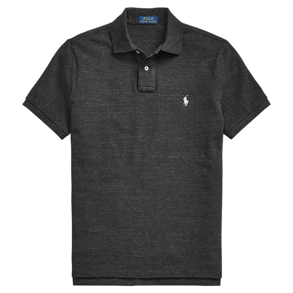 Ralph Lauren Mesh Custom Slim Fit Solid Golf Polo Black Marl Heather- FW24 Men