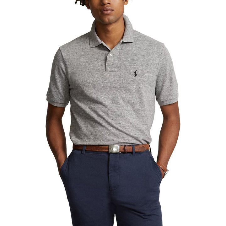 Ralph Lauren Mesh Custom Slim Fit Solid Golf Polo Canterbury Heather - FW24 Men