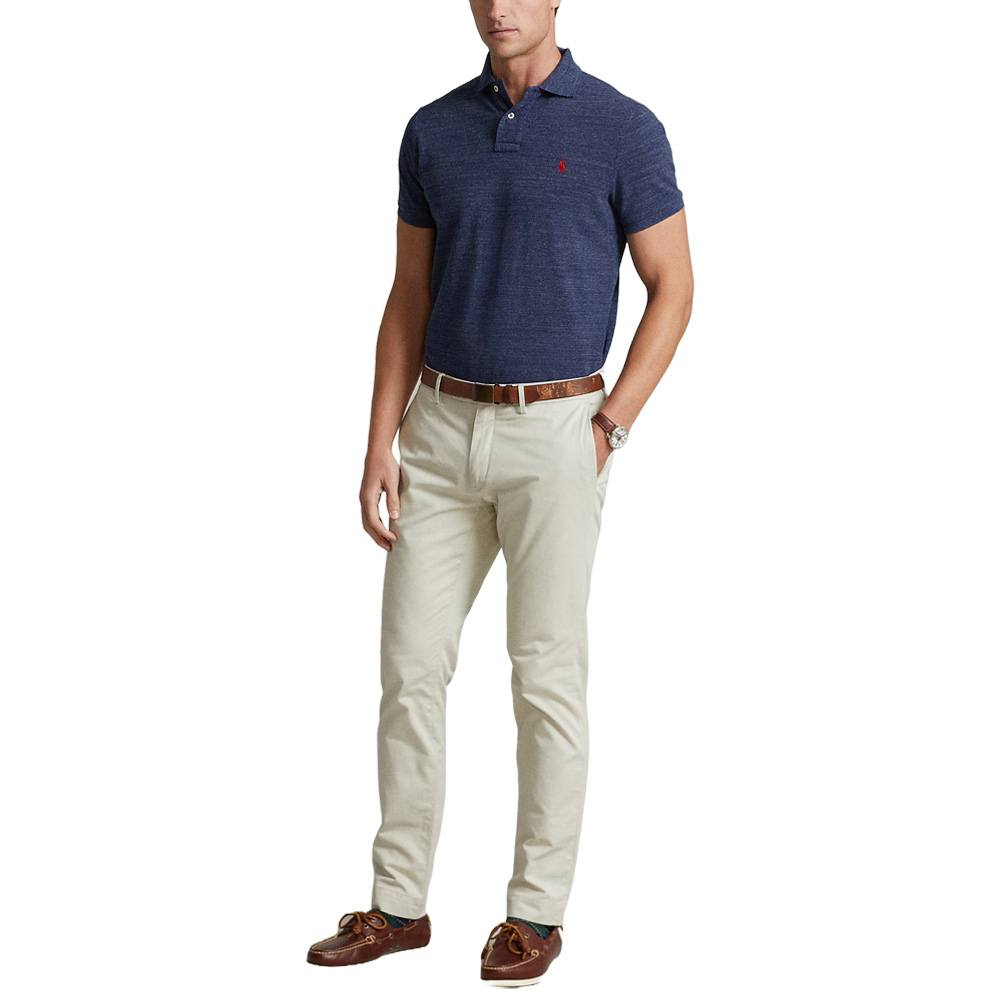 Ralph Lauren Mesh Custom Slim Fit Solid Golf Polo Classic Royal Heather - FW24 Men