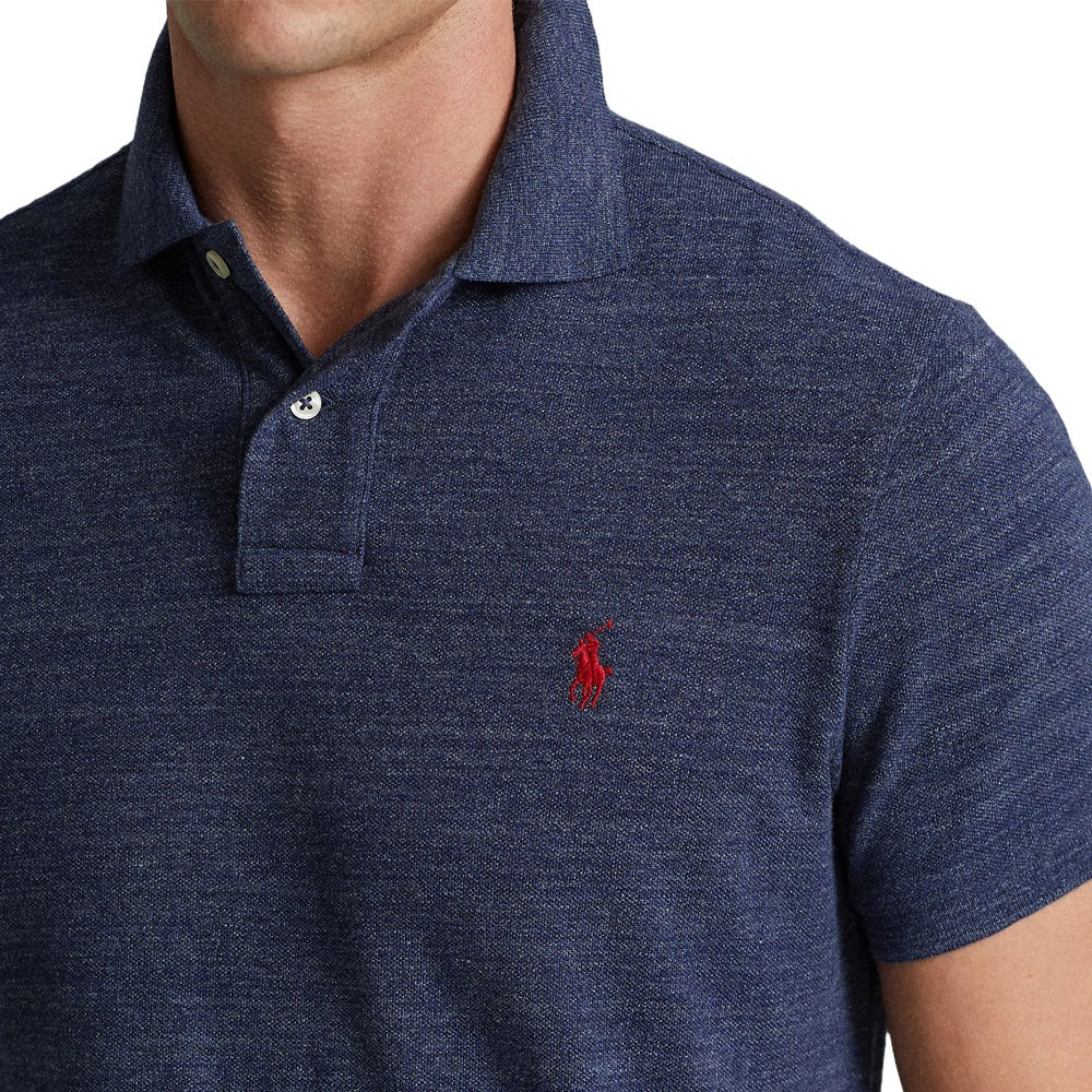 Ralph Lauren Mesh Custom Slim Fit Solid Golf Polo Classic Royal Heather - FW24 Men