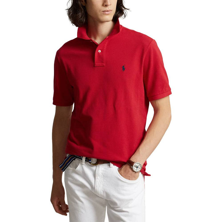 Ralph Lauren Mesh Custom Slim Fit Solid Golf Polo RL2000 Red - FW24 Men