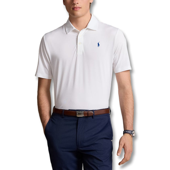 Ralph Lauren Lightweight Airflow Jersey Solid Golf Polo Ceramic White - FW24 Men
