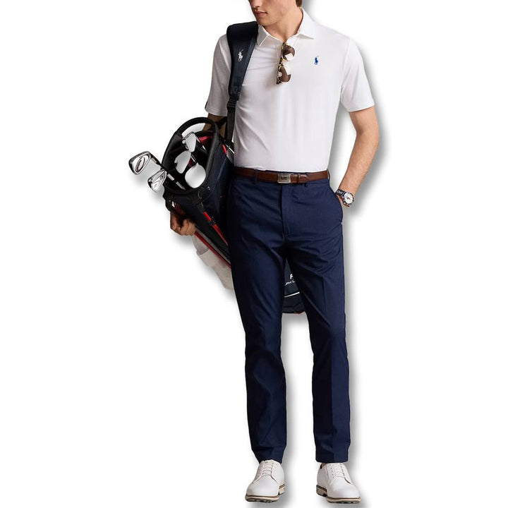 Ralph Lauren Lightweight Airflow Jersey Solid Golf Polo Ceramic White - FW24 Men
