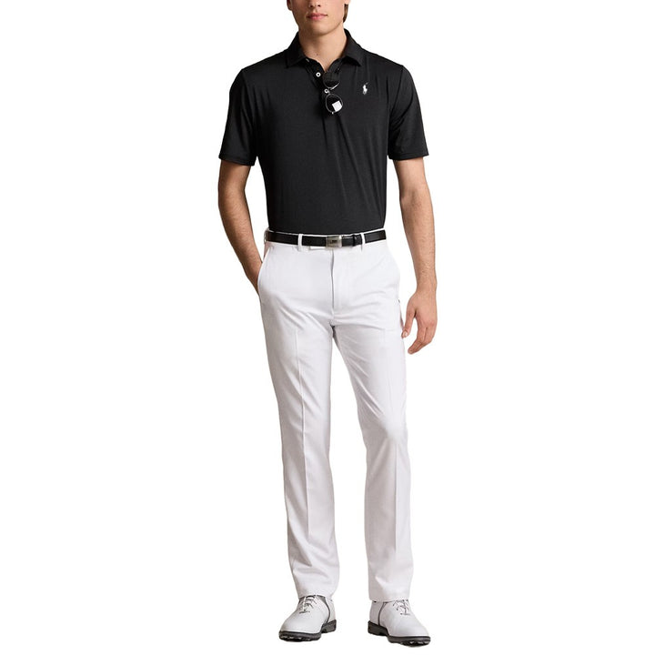 Ralph Lauren Lightweight Airflow Jersey Solid Golf Polo Black - FW24 Men