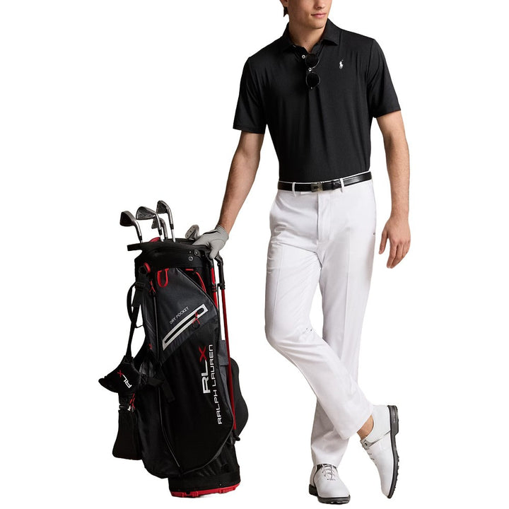 Ralph Lauren Lightweight Airflow Jersey Solid Golf Polo Black - FW24 Men