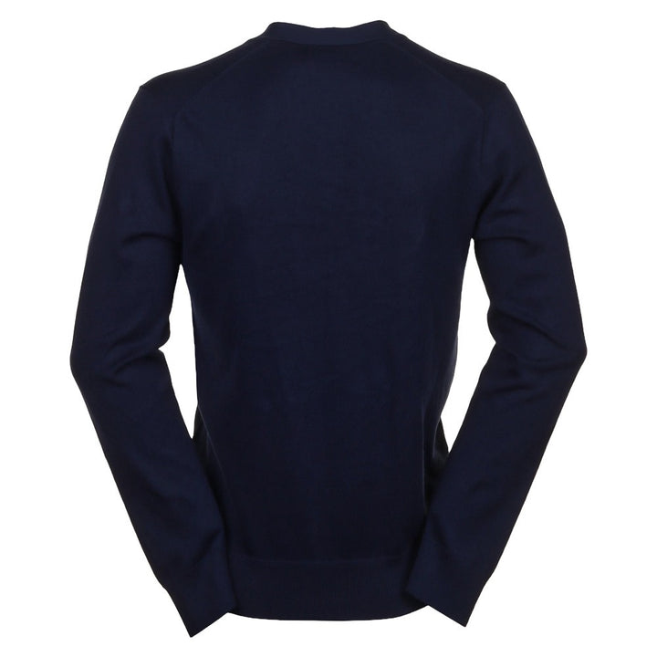 Ralph Lauren Cotton Coolmax V-Neck Cardigan Golf Sweater Refined Navy - FW24 Men