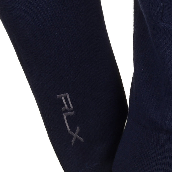 Ralph Lauren Cotton Coolmax V-Neck Cardigan Golf Sweater Refined Navy - FW24 Men