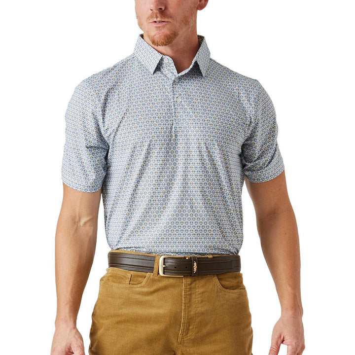 Straight Down Los Muertos Golf Polo White - FW24 Men