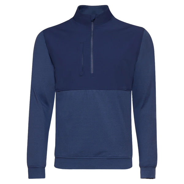 Straight Down Harding Hybrid Quarter Zip Golf Pullover New Indigo - FW24 Men