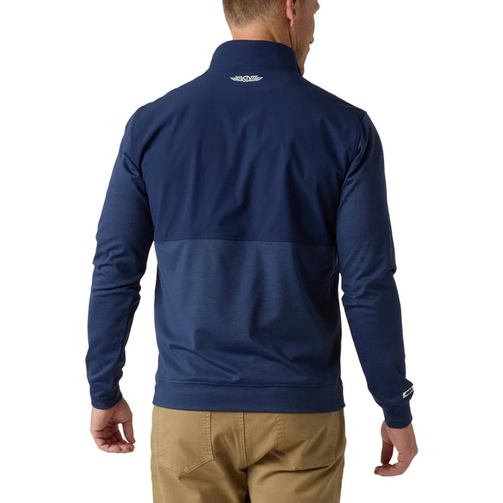 Straight Down Harding Hybrid Quarter Zip Golf Pullover New Indigo - FW24 Men