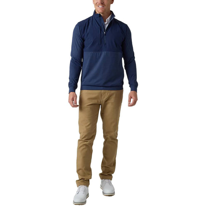 Straight Down Harding Hybrid Quarter Zip Golf Pullover New Indigo - FW24 Men