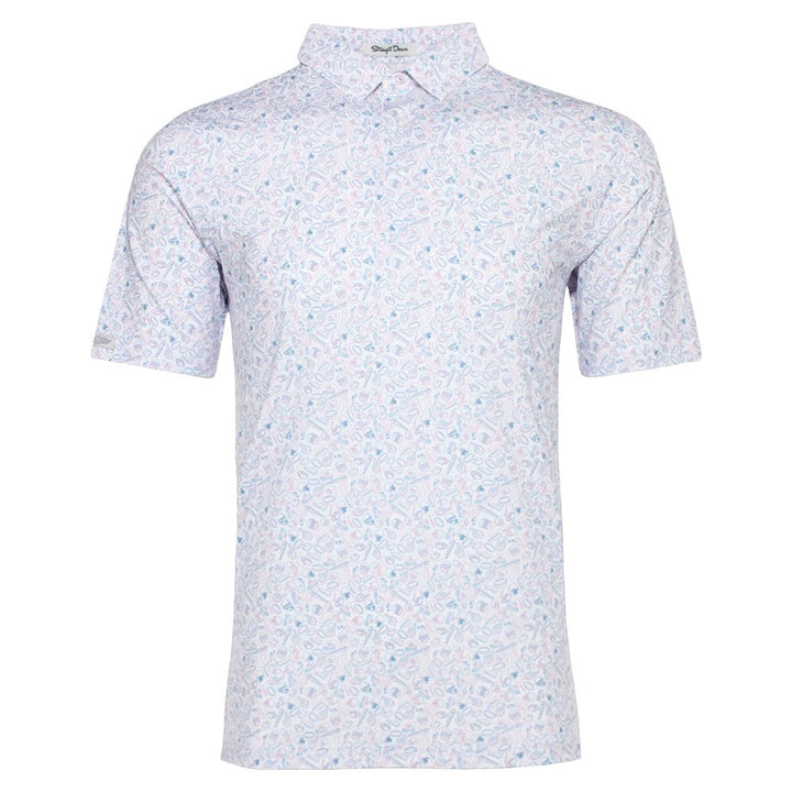 Straight Down Gridiron Golf Polo White - FW24 Men