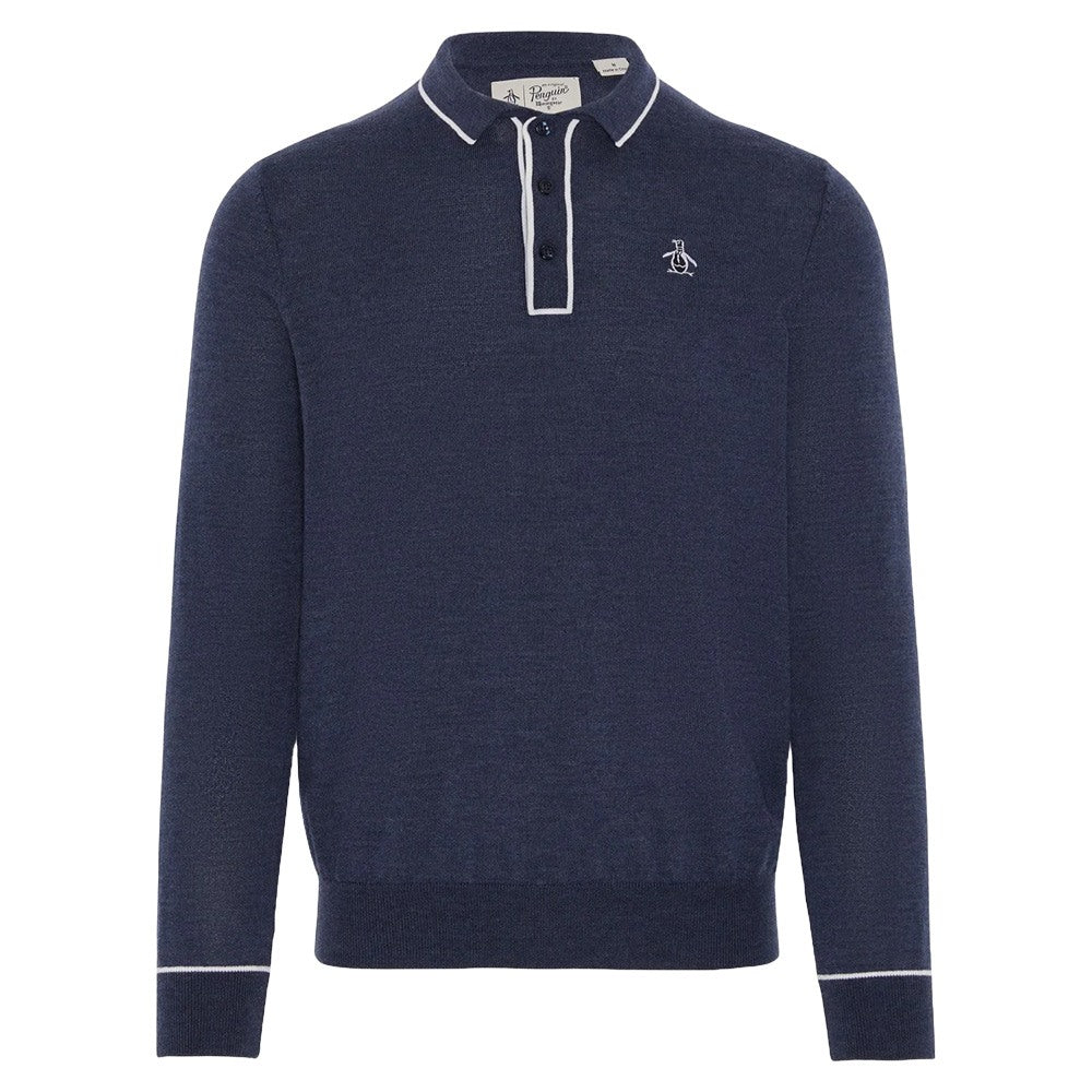 Original Penguin Longsleeve Veronica Golf Sweater Black Iris - FA24 Women