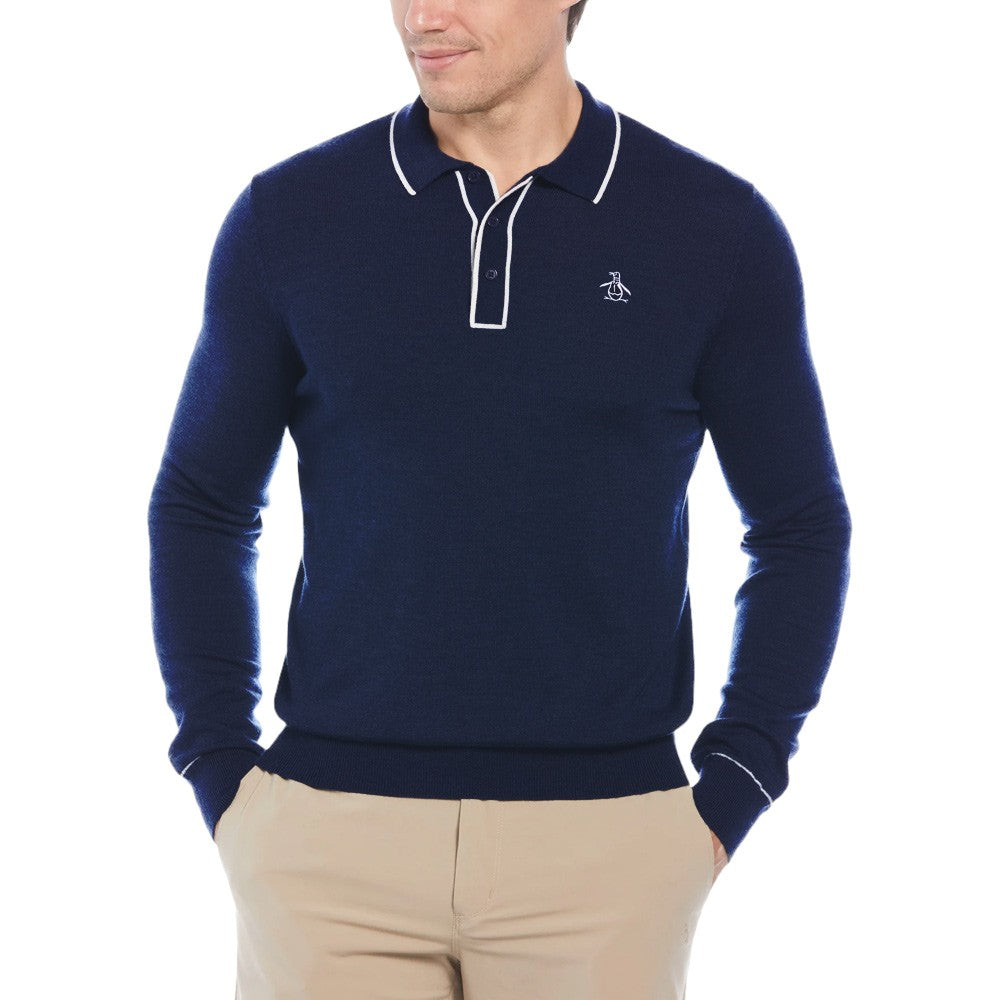 Original Penguin Longsleeve Veronica Golf Sweater Black Iris - FA24 Women