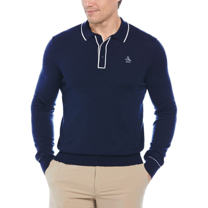 Original Penguin Longsleeve Veronica Golf Sweater Black Iris - FA24 Women