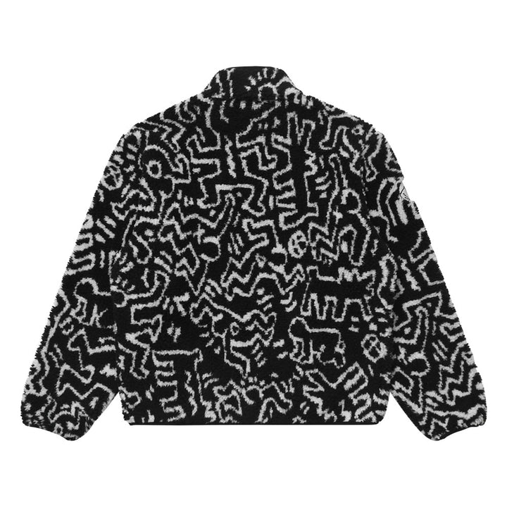 Malbon x Keith Haring Sherpa Golf Pullover Black
