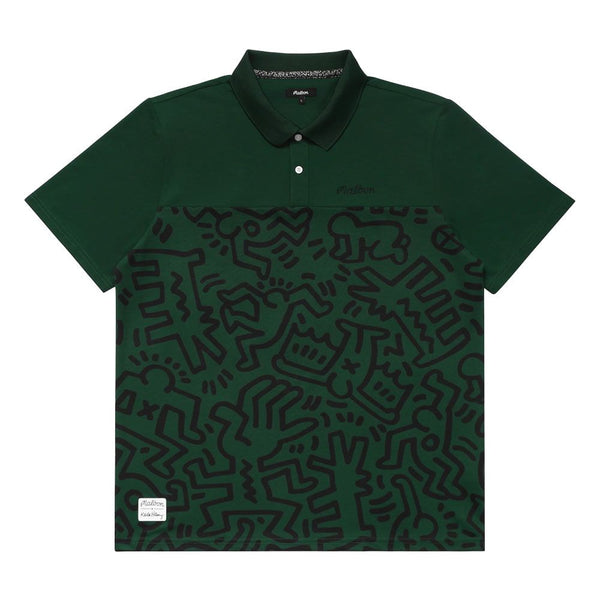 Malbon x Keith Haring Printed Golf Polo Green