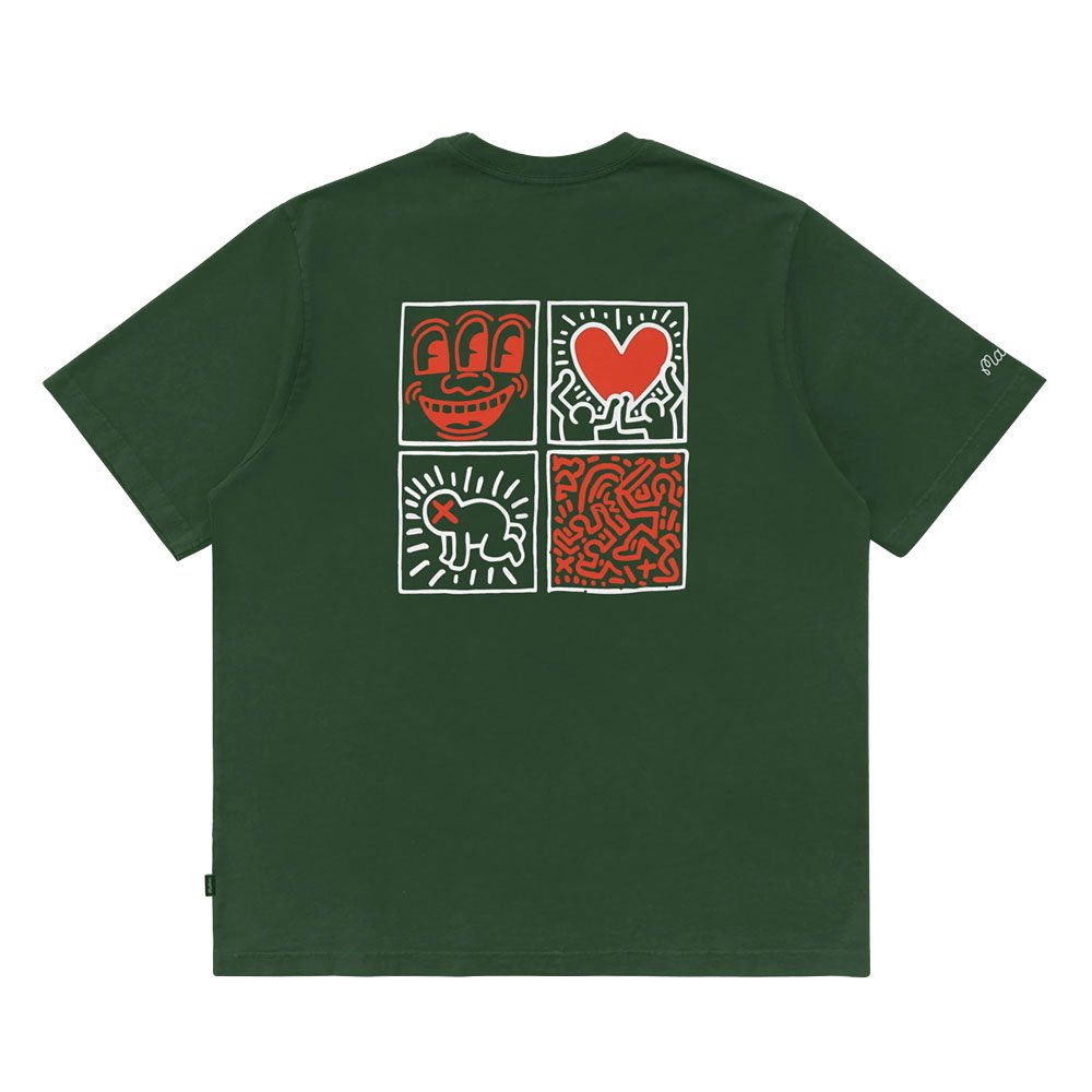 ■Malbon Golf■ Script Stitch Round T-Shirt GREEN MAN Malbon Golf T-Shirt - Tradition Tee - Kelly Green SS24