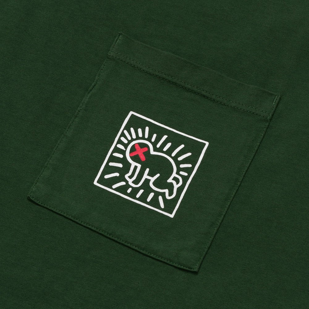Malbon x Keith Haring Pocket Golf T-Shirt Green - 24 Men