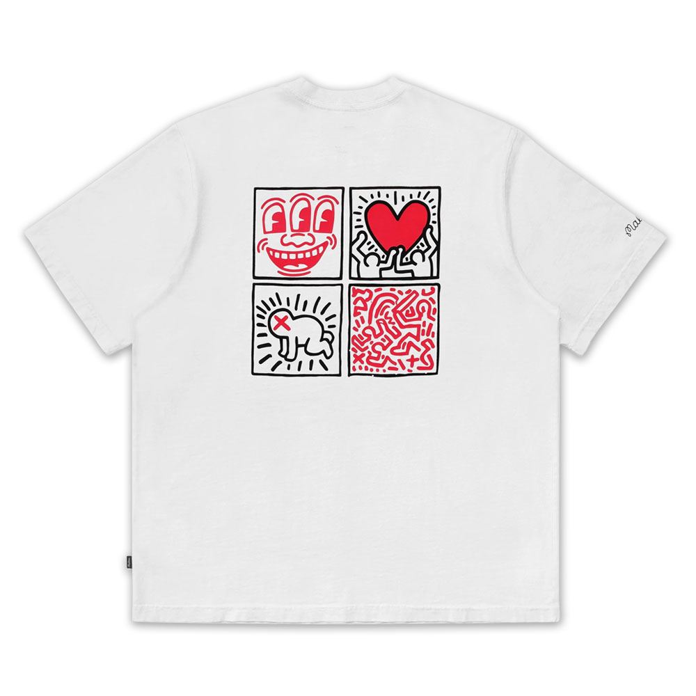 Malbon x Keith Haring Pocket Golf T-Shirt White