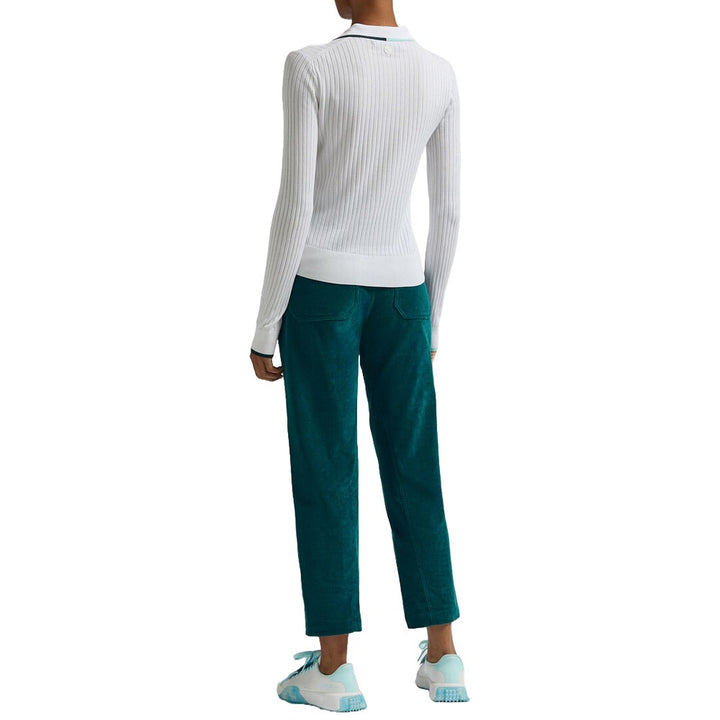Gfore Cotton Blend Longsleeve Knit Golf Polo Snow - FA24 Women