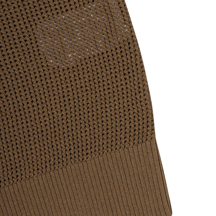 WAAC Mesh V-Neck Golf Sweater Light Brown - FW24 Women
