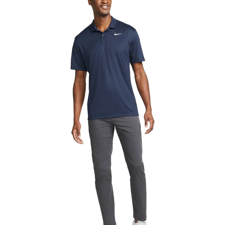 Nike Dri-FIT Victory Solid Golf Polo Obsidian/White - SU25
