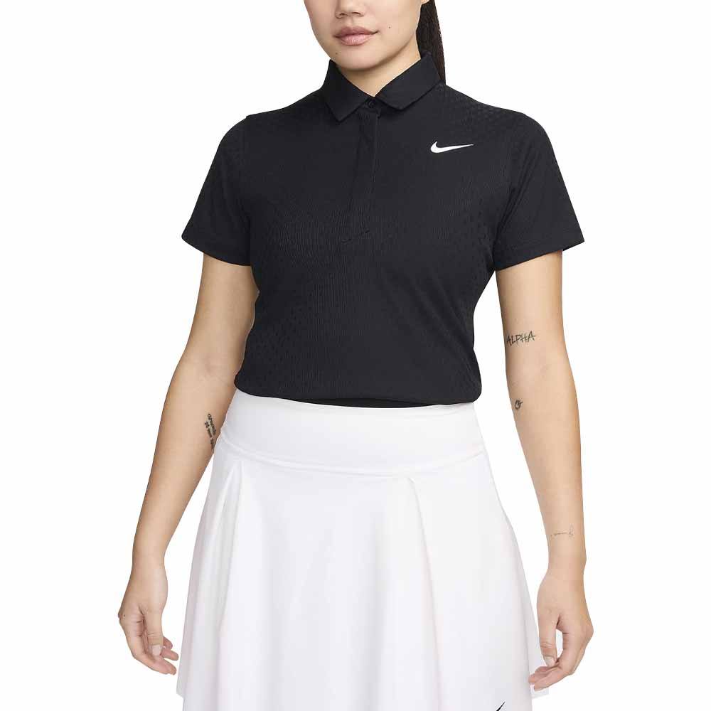Nike Dri-FIT Tour ADV Shortsleeve Golf Polo Black/White - Holiday24 Women
