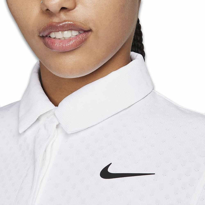 Nike Dri-FIT Tour ADV Shortsleeve Golf Polo Platinum White/Black - Holiday24 Women