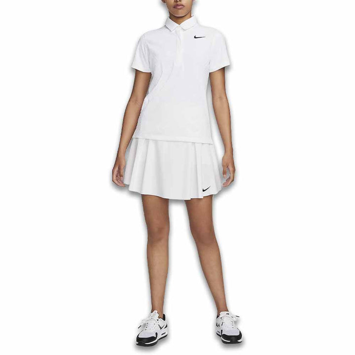 Nike Dri-FIT Tour ADV Shortsleeve Golf Polo Platinum White/Black - Holiday24 Women