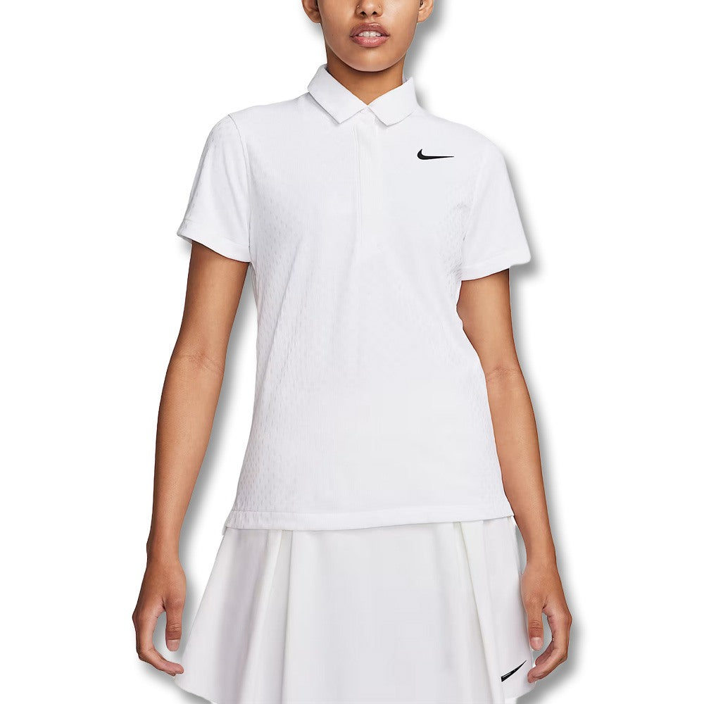 Nike Dri-FIT Tour ADV Shortsleeve Jaq Golf Polo White/Black - Holiday24 Women