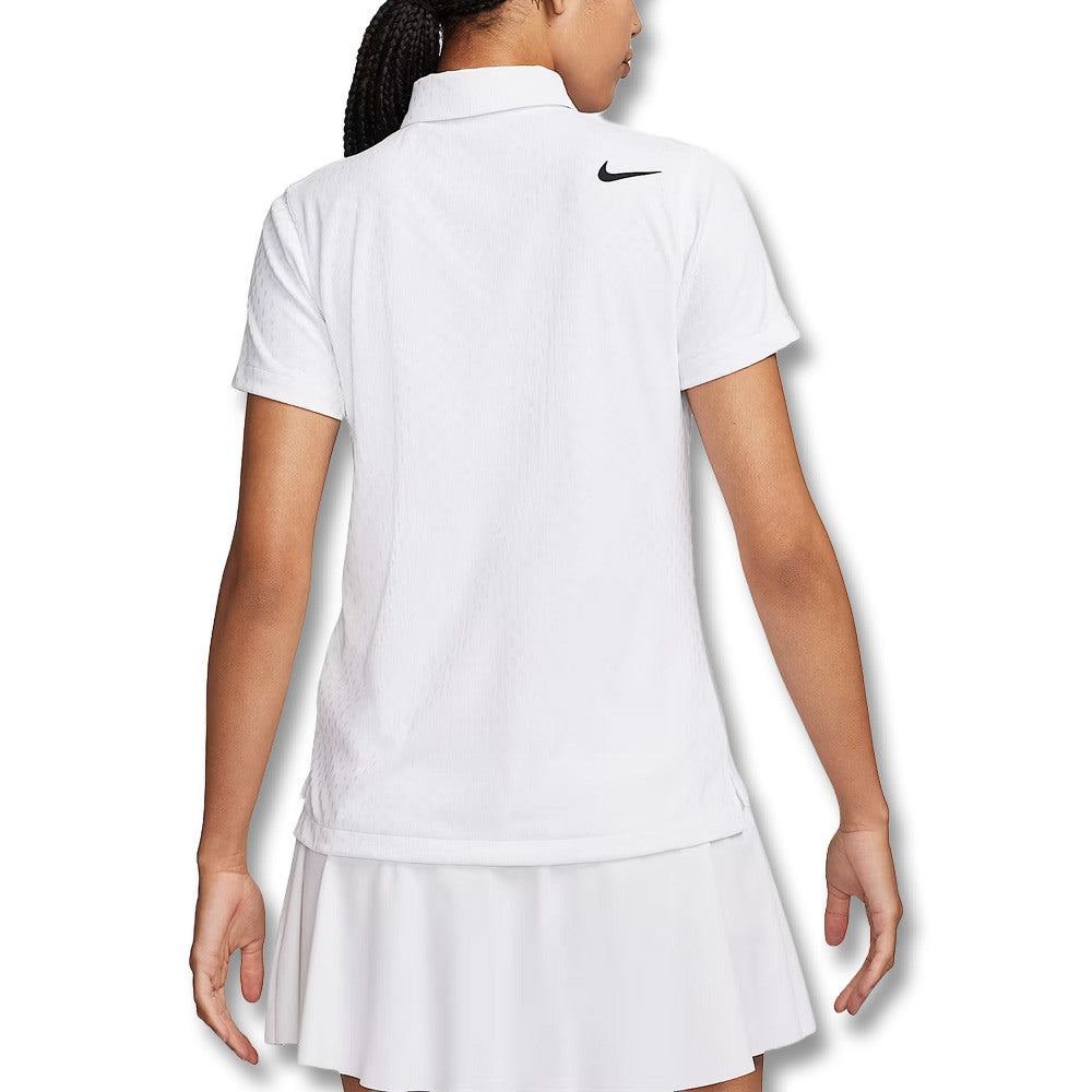 Nike Dri-FIT Tour ADV Shortsleeve Jaq Golf Polo White/Black - Holiday24 Women